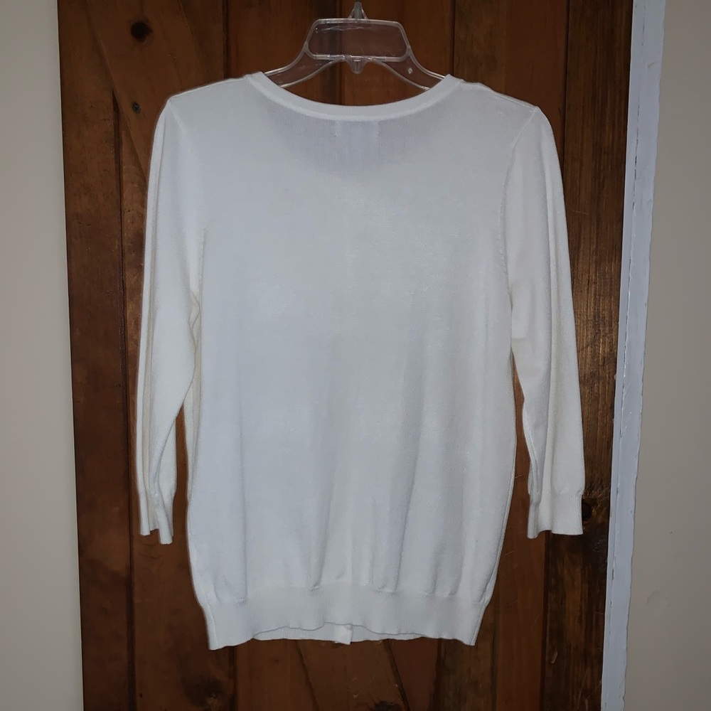 Joseph Allen Cream Button Front Cardigan-Nwot - image 5